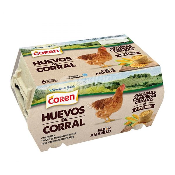 Huevos de Corral de Gallinas Camperas Coren.